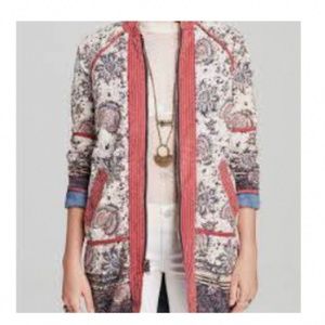Free People quilted paisley reversible coat size small